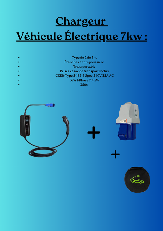 ⚡ Kit Chargeur pour véhicule électrique 7,4 kW