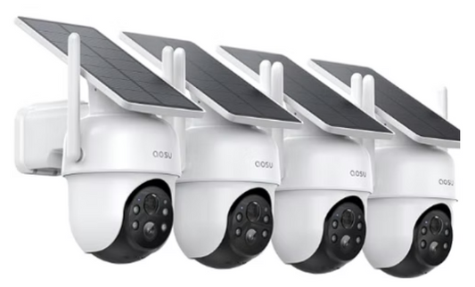 🔒 Kit 4 Caméras WiFi avec Panneaux Solaires – Sécurité Autonome et Connectée