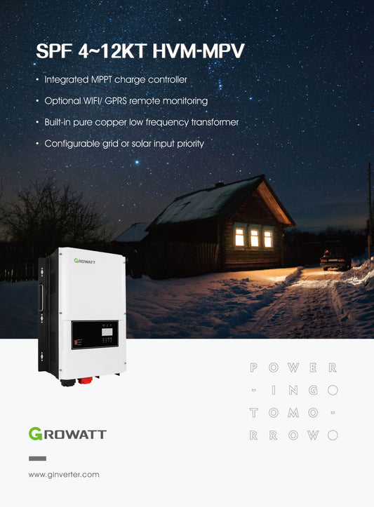 🔌 Growatt SPF 4‑12KT HVM‑MPV  - PRIX SUR DEMANDE