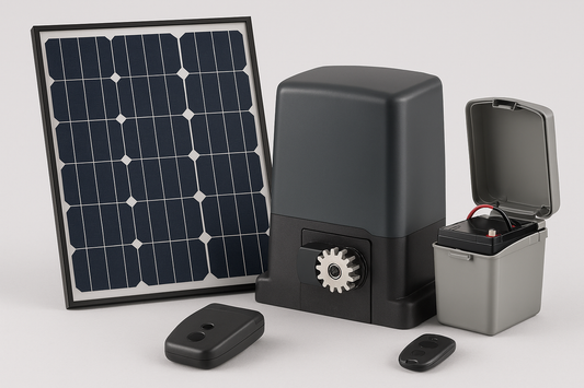 KIT SOLAIRE PORTAIL COULISSANT - MOTOREDUCTEUR + KIT BATTERIE 24V